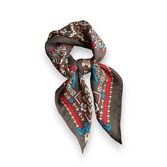 Women's Vintage Paisley Print Cotton Feel Scarf 27×27 Inches