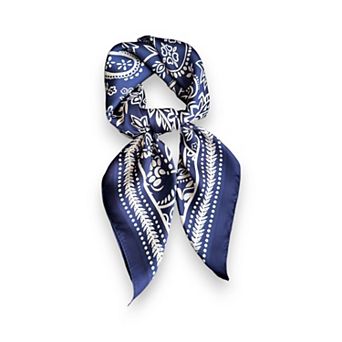Women's Satin Scarf with Classic Paisley Print 27×27 Inches