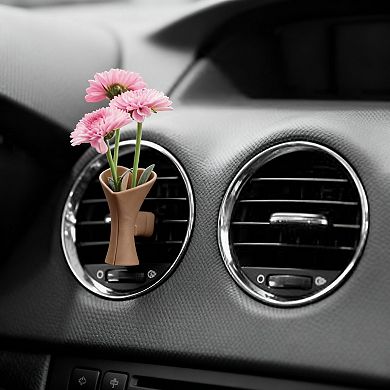 Mini Vase Car Air Vent Clip with Artificial Flowers Decorative Car Accessory