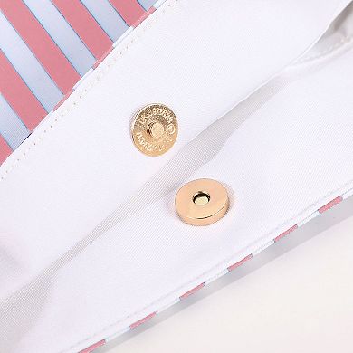 Women's Striped Canvas Tote Bag - Large Capacity Beach and Shopping Shoulder Bag