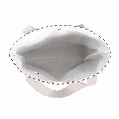 Women's Striped Canvas Tote Bag - Large Capacity Beach and Shopping Shoulder Bag