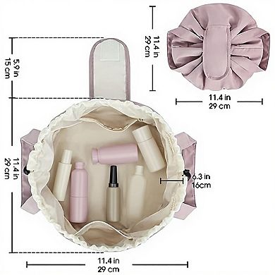 Drawstring Toiletry Bag with Water-Resistant Fabric and Dual Handle Design