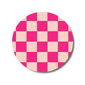Checkered Car Cup Holder Coasters Anti-Slip Absorbent Mats Set of 2