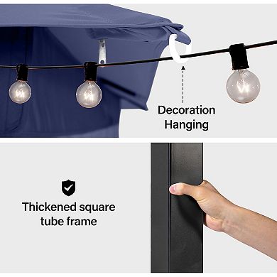 10'x10' Patio Gazebo with Double Roof Mosquito Net Privacy Screens