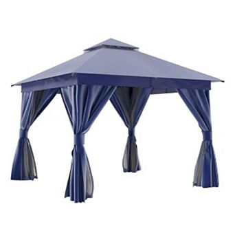 10'x10' Patio Gazebo with Double Roof Mosquito Net Privacy Screens