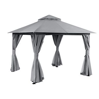 10'x10' Patio Gazebo with Double Roof Mosquito Net Privacy Screens