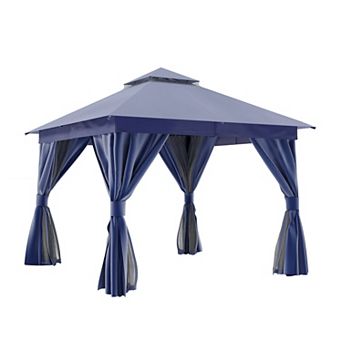 10'x10' Patio Gazebo with Double Roof Mosquito Net Privacy Screens