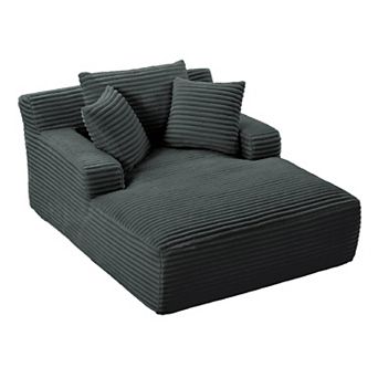 66"Corduroy Leisure Chair, Modern Boneless Compression Sofa Bed