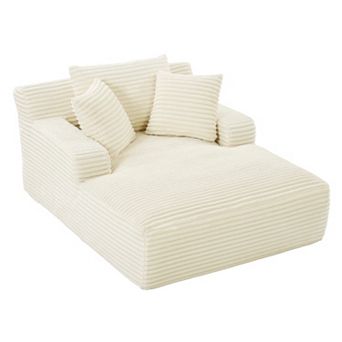 66"Corduroy Leisure Chair, Modern Boneless Compression Sofa Bed