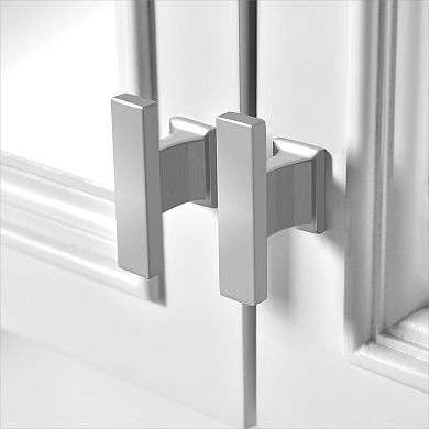 Wall Mounted Mirror Medicine Cabinet with Open Shelves, Modern Bathroom Storage Cabinet