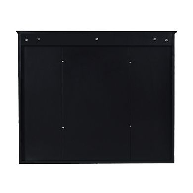 Wall Mounted Mirror Medicine Cabinet with Open Shelves, Modern Bathroom Storage Cabinet