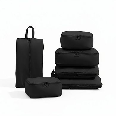 6-Piece Compression Packing Cube Set with Zipper Closure and Handle