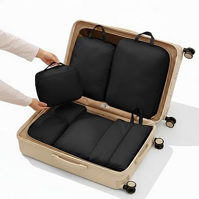 6-Piece Compression Packing Cube Set with Zipper Closure and Handle