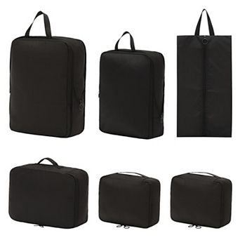 6 pc Compression Packing Cube Set with Zipper Closure and Handle