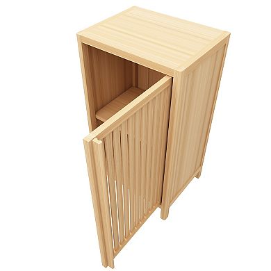 Bathroom Storage Cabinet with Door and Adjustable Shelf, Freestanding Floor Organizer