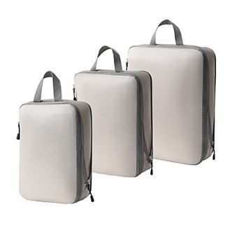 3 pc Compression Packing Cube Set with Zipper Closure and Carry Handles