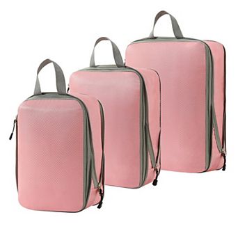 3 pc Compression Packing Cube Set with Zipper Closure and Carry Handles