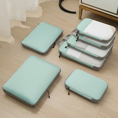 7-Piece Compression Packing Cube Set with Zipper Closures and Carry Handles