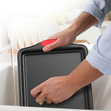 Cheer Collection Three Piece Nonstick Oven Baking Pan Set with Durable Steel and Easy Clean Design