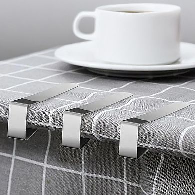 Cheer Collection Stainless Steel Tablecloth Clips Set 12 Pack Rust Proof Secure Hold Indoors Outdoor