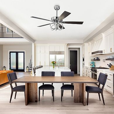 52-inch Modern Intergrated LED Dimmabe Ceiling Fan with Remote Control