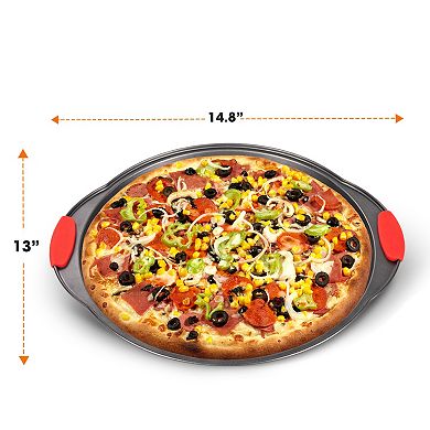 Cheer Collection 13 Inch Nonstick Pizza Tray with Perforated Base for Crisp Crusts and Easy Baking