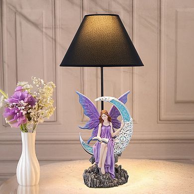 24.5" H Hand Painted Woodland Fairy Moon Reading Table Lamp Bedside Light