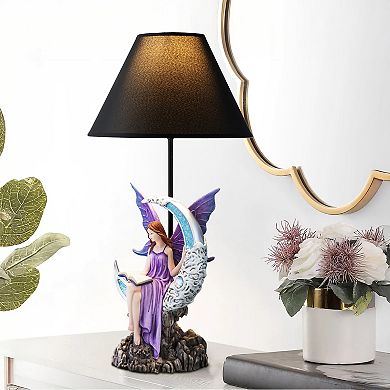24.5" H Hand Painted Woodland Fairy Moon Reading Table Lamp Bedside Light