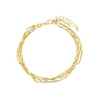 PRIMROSE Cubic Zirconia Triple Layer Bead Bar Bracelet