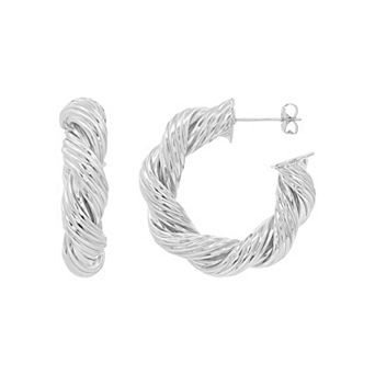 PRIMROSE Polished Twisted C-Hoop Earrings