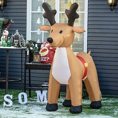 Homcom 6ft Christmas Inflatables Outdoor Decorations Reindeer