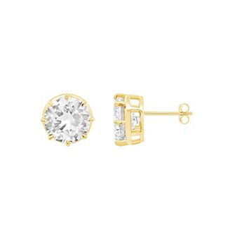 PRIMROSE Round Cubic Zirconia Stud Earrings