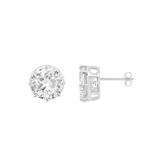 PRIMROSE Round Cubic Zirconia Stud Earrings