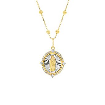 PRIMROSE 14k Gold-Plated Virgin Mary Pendant Necklace
