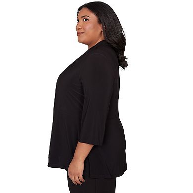 Plus Size Alfred Dunner Border Print Two in One Top