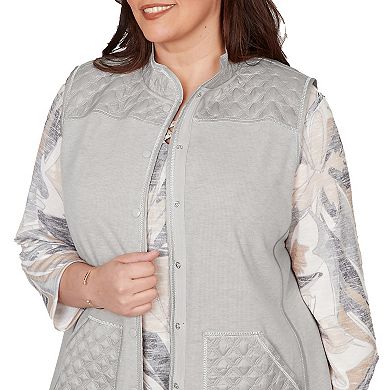 Plus Size Alfred Dunner Quilted Snap Front Vest