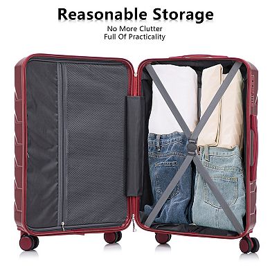 3 pcs ABS Spinner Wheel Luggage With Combination Lock