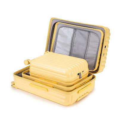 3 pcs Luggage Carry on Suitcase with Cup Holder & USB Port & Phone Holder