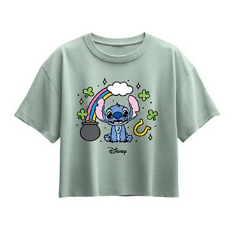 Girls Disney's Lilo & Stitch St. Patrick's Day Stitch Boxy Graphic Tee