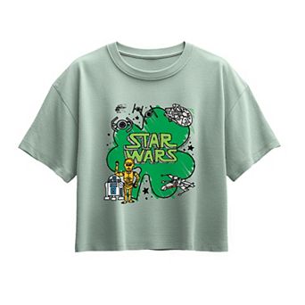 Girls Star Wars St. Patrick's Day Sketch Boxy Graphic Tee