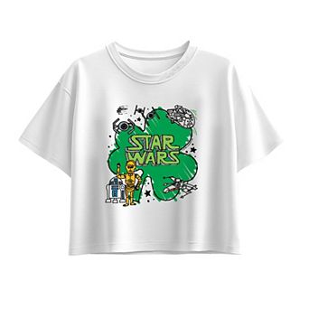 Girls Star Wars St. Patrick's Day Sketch Boxy Graphic Tee