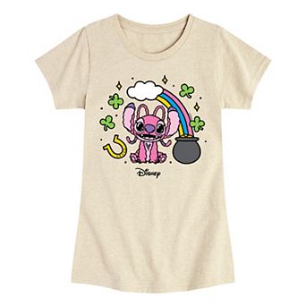 Girls Disney's Lilo & Stitch St. Patrick's Day Angel Short Sleeve T-Shirt