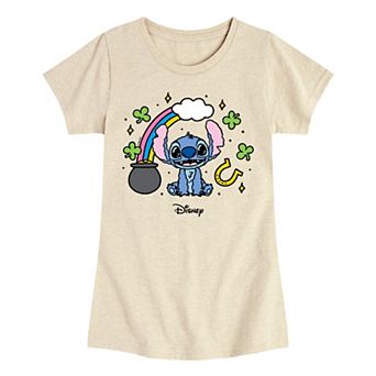 Girls Disney's Lilo & Stitch St. Patrick's Day Stitch Short Sleeve Graphic Tee