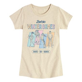 Girls 7-16 Barbie Winter Games Distressed Graphic Tee