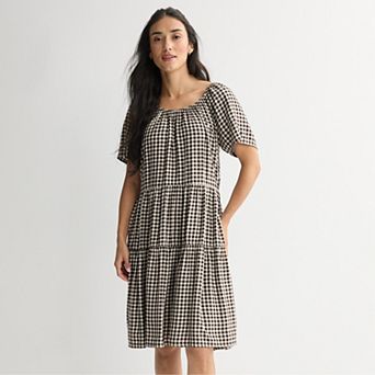 Petite Sonoma Goods For Life® Scoop Neck Tiered Dress
