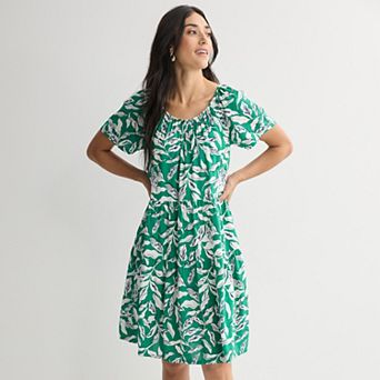 Petite Sonoma Goods For Life® Scoop Neck Tiered Dress