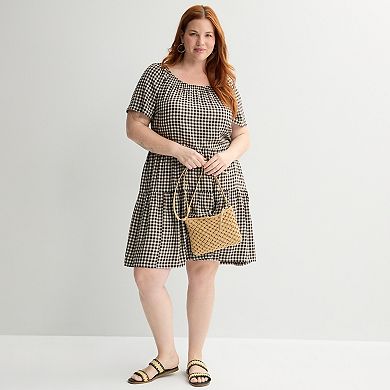 Plus Size Sonoma Goods For Life Scoop Neck Tiered Dress