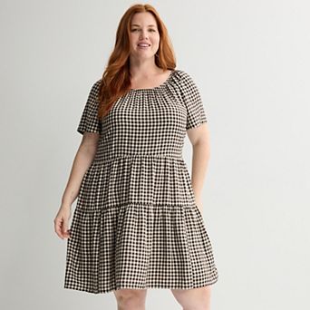 Plus Size Sonoma Goods For Life® Scoop Neck Tiered Dress
