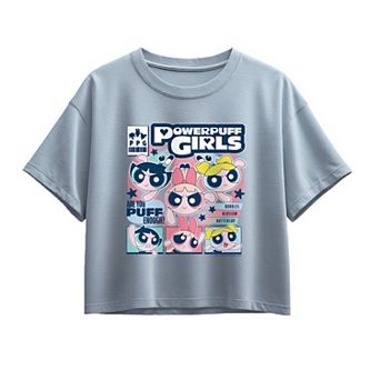 Girls 7-16 Powerpuff Girls Y2K Comic Cover Boxy Tee