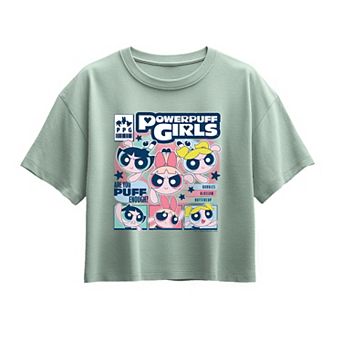 Girls 7-16 Powerpuff Girls Y2K Comic Cover Boxy Tee
